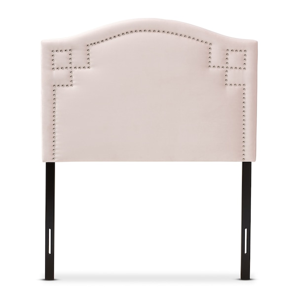 Baxton Studio Aubrey Light Pink Velvet Upholstered Twin Size Headboard - 154-9309