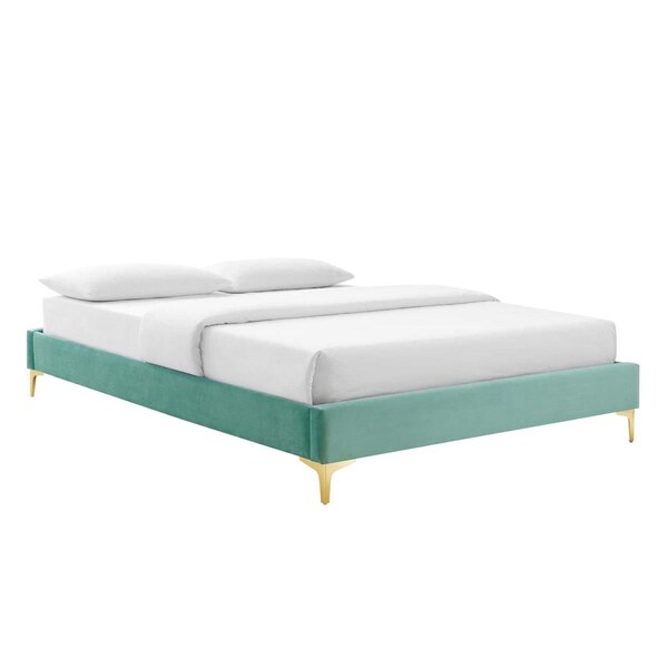 Modway Furniture Sutton Performance Velvet Bed Frame, Mint - King Size - MOD-6307-MIN