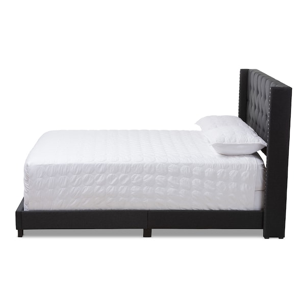 Baxton Studio Brady Modern Charcoal Grey Upholstered King Size Bed - 149-8943