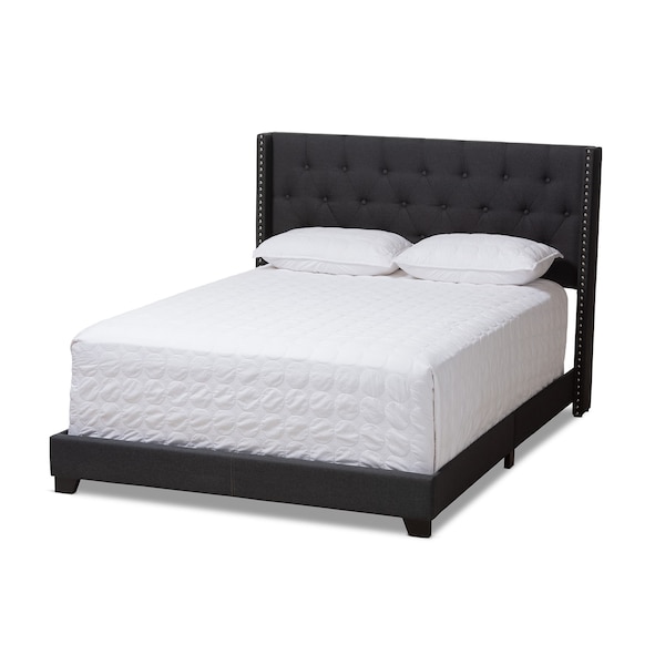 Baxton Studio Brady Modern Charcoal Grey Upholstered King Size Bed - 149-8943