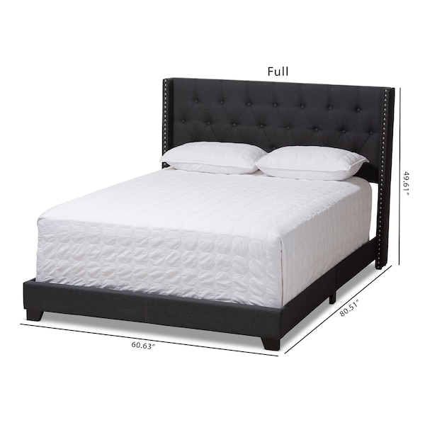 Baxton Studio Brady Modern Charcoal Grey Upholstered King Size Bed - 149-8943