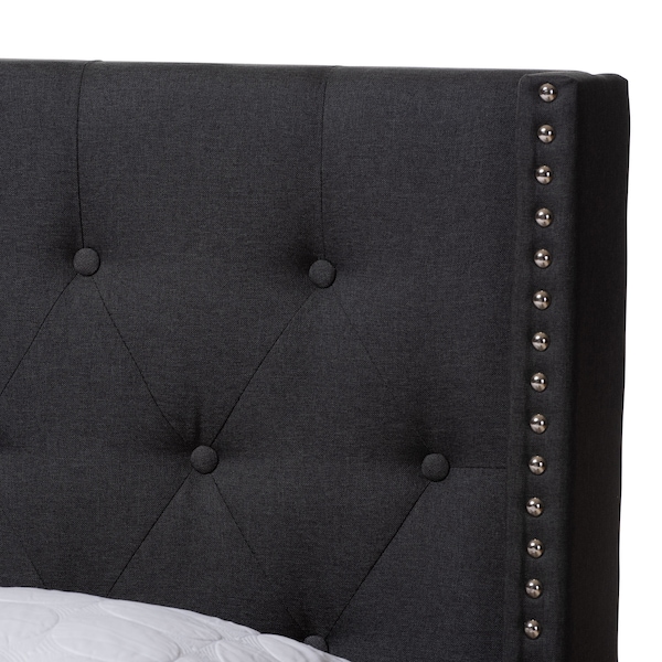 Baxton Studio Brady Modern Charcoal Grey Upholstered King Size Bed - 149-8943