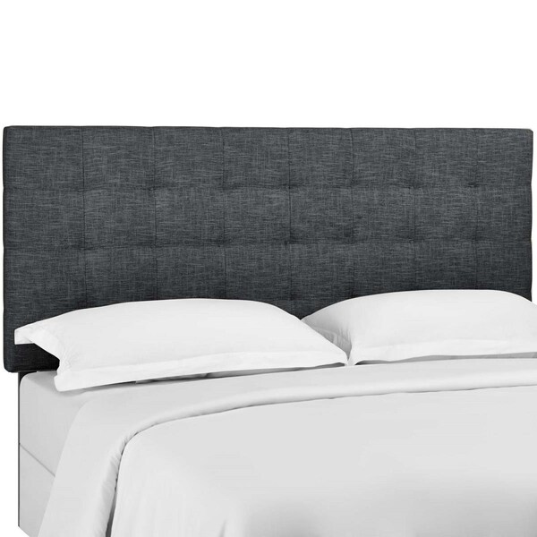 Modway Furniture Paisley Tufted Upholstered Linen Fabric Headboard, Gray - Twin Size - MOD-5846-GRY