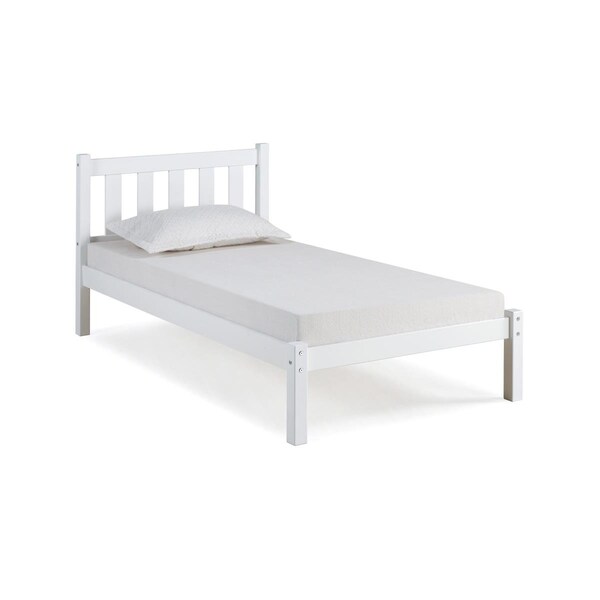 Kd Cama De Bebe Poppy Twin Size Wood Platform Bed White - KD3238732