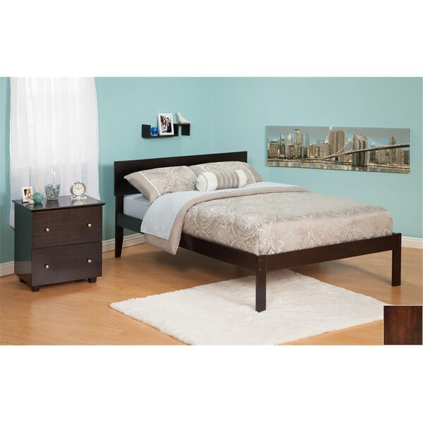 Atlantic Furniture Orlando Full Bed with Open Foot Rail in an Antique Walnut Finish - AR8131004