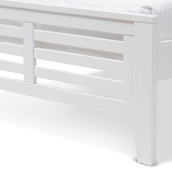 Baxton Studio Sedona Modern White-Finished Wood Twin Platform Bed with Trundle - 143-7875-7891