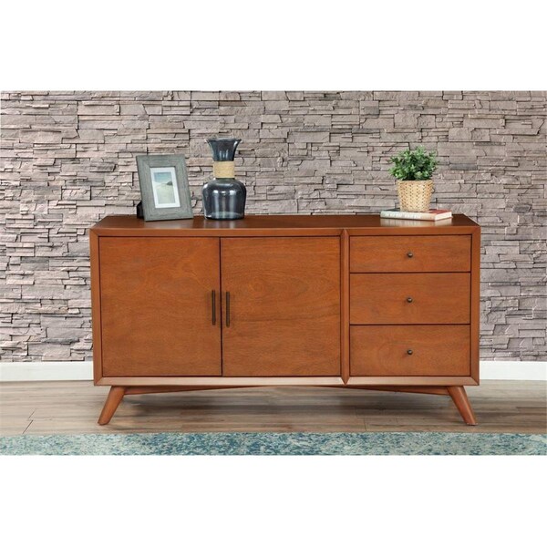 Templeton 30 x 58 x 19 in. Flynn Mid Century Modern Sideboard, Acorn - TE2754684