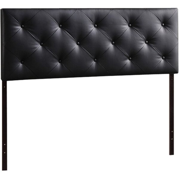 Baxton Studio Baltimore Modern Queen Black Faux Leather Upholstered Headboard - 106-5361