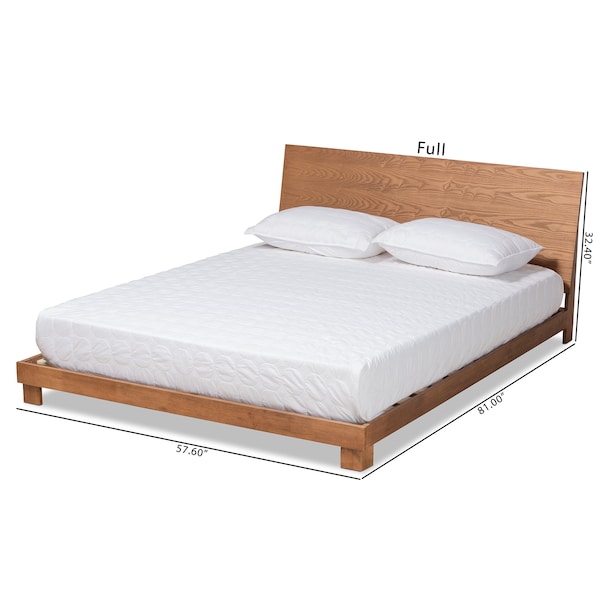 Baxton Studio Haines Modern and Contemporary Walnut Brown Finished Wood Queen Size Platform Bed - 184-11052-ZORO