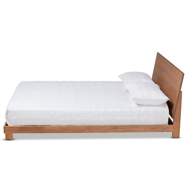 Baxton Studio Haines Modern and Contemporary Walnut Brown Finished Wood Queen Size Platform Bed - 184-11052-ZORO