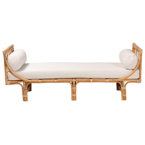 Bali & Pari Macias Modern Bohemian Natural Brown Rattan Daybed - 239-13405-ZORO