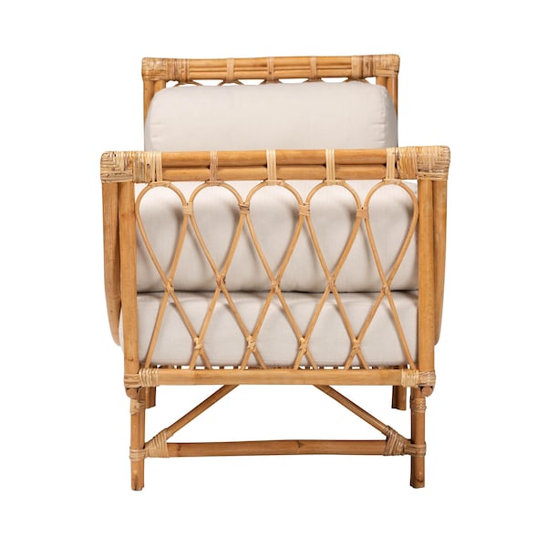 Bali & Pari Macias Modern Bohemian Natural Brown Rattan Daybed - 239-13405-ZORO