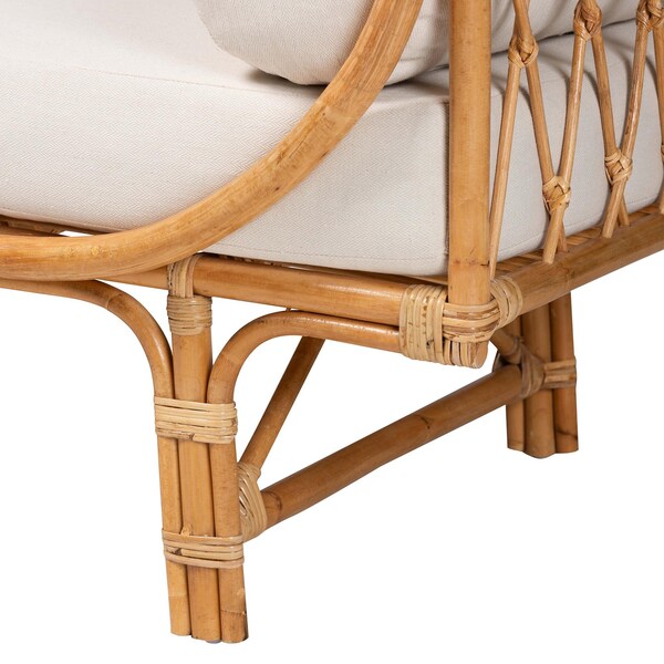 Bali & Pari Macias Modern Bohemian Natural Brown Rattan Daybed - 239-13405-ZORO