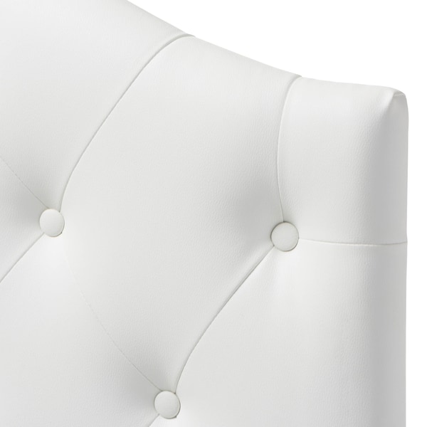 Baxton Studio Myra White Faux Leather Upholstered Button-Tufted Twin Size Headboard - 125-6969