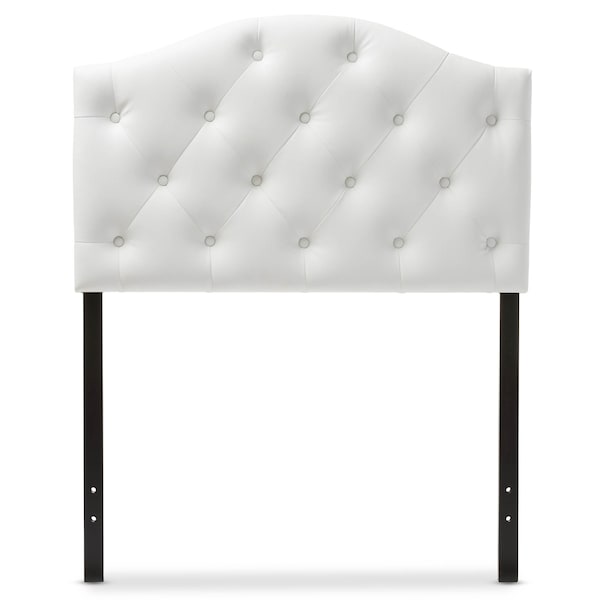 Baxton Studio Myra White Faux Leather Upholstered Button-Tufted Twin Size Headboard - 125-6969