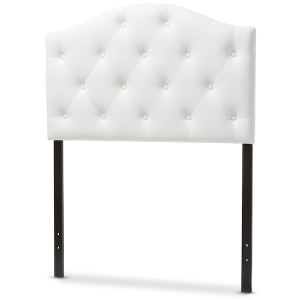 Baxton Studio Myra White Faux Leather Upholstered Button-Tufted Twin Size Headboard - 125-6969