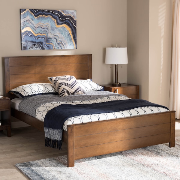 Baxton Studio Catalina Modern Brown-Finished Wood Full Platform Bed - 143-7861