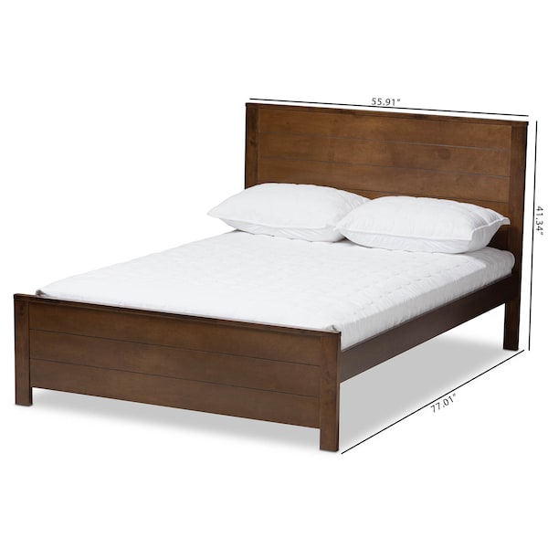 Baxton Studio Catalina Modern Brown-Finished Wood Full Platform Bed - 143-7861
