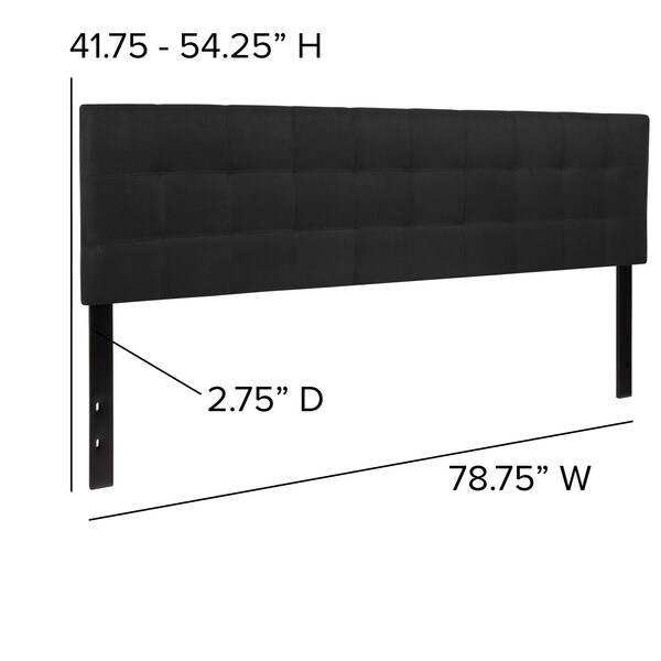 Flash Furniture King, Bedford Headboard, Black Fabric - HG-HB1704-K-BK-GG