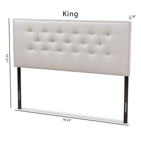 Baxton Studio Windsor Modern Greyish Beige Upholstered King Size Headboard - 142-7751