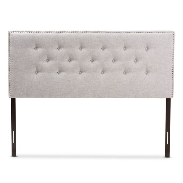Baxton Studio Windsor Modern Greyish Beige Upholstered King Size Headboard - 142-7751