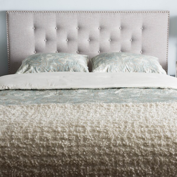 Baxton Studio Windsor Modern Greyish Beige Upholstered King Size Headboard - 142-7751