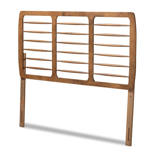 Baxton Studio Carolyn Mid-Century Modern Ash Walnut Finished Wood Queen Size Headboard - 180-11148-ZORO