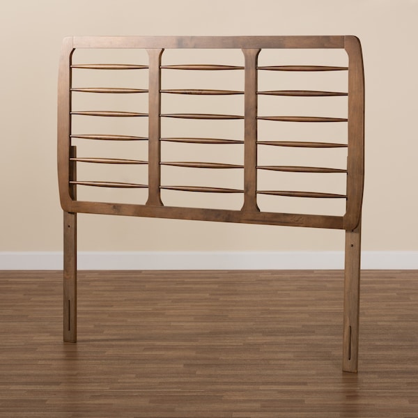 Baxton Studio Carolyn Mid-Century Modern Ash Walnut Finished Wood Queen Size Headboard - 180-11148-ZORO