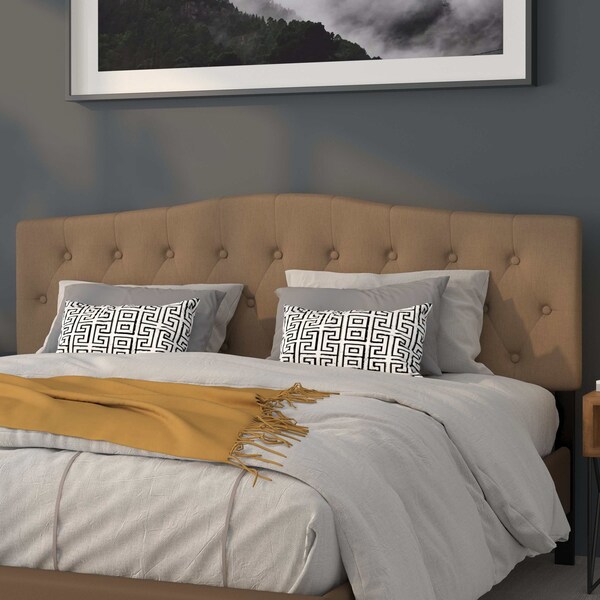 Flash Furniture King, Cambridge Headboard, Brown Fabric - HG-HB1708-K-DBR-GG