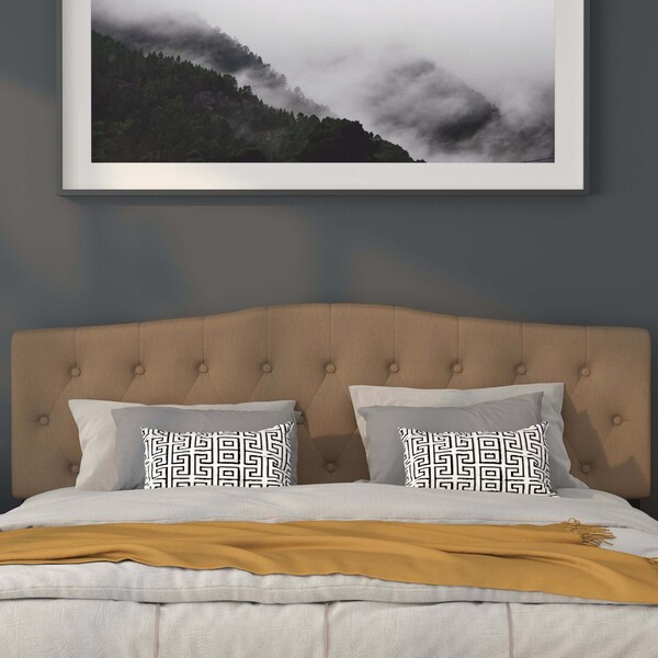 Flash Furniture King, Cambridge Headboard, Brown Fabric - HG-HB1708-K-DBR-GG