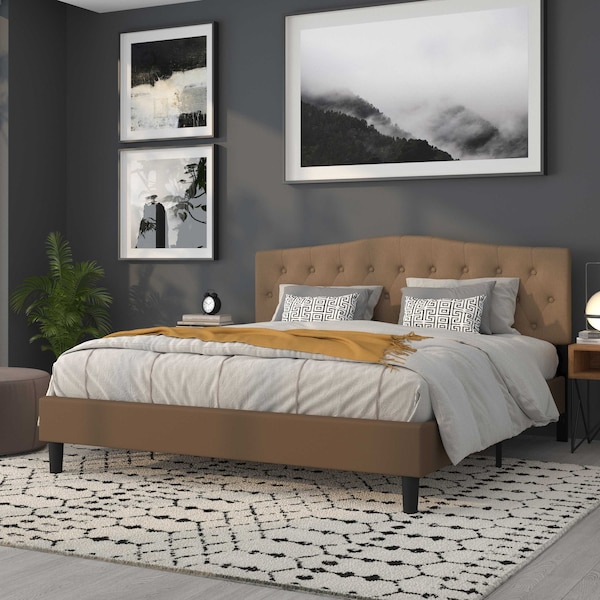 Flash Furniture King, Cambridge Headboard, Brown Fabric - HG-HB1708-K-DBR-GG