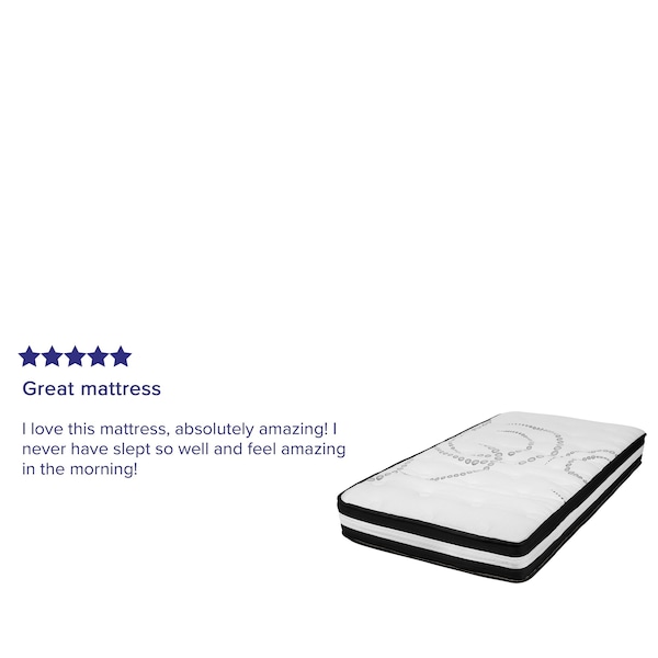 Flash Furniture 10" Hybrid Mattress, Twin Mattress in a Box - CL-E230P-R-T-10-GG