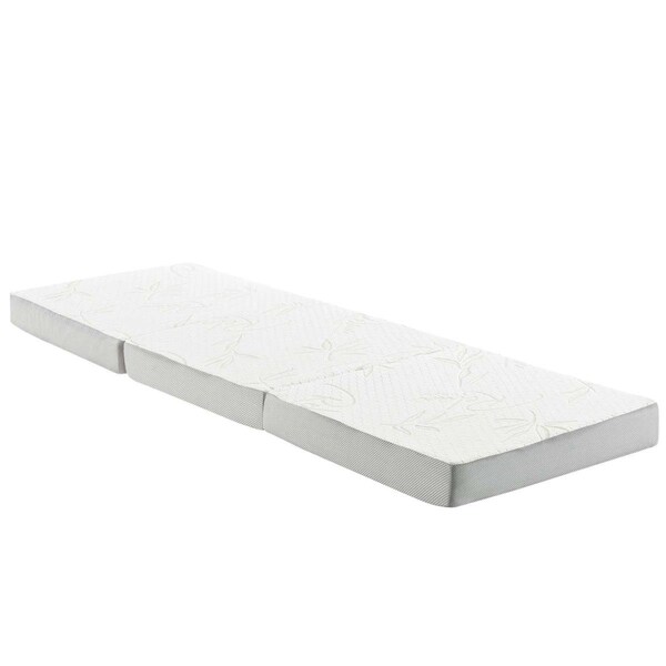 Modway Furniture 4 H x 80 W x 39 L in. Relax Tri-Fold Mattress, White - MOD-5780-WHI