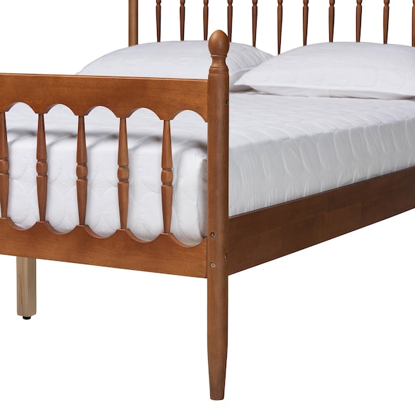 Baxton Studio Deance Retro-Modern Walnut Brown Finished Wood Queen Size Platform Bed - 245-13441-ZORO