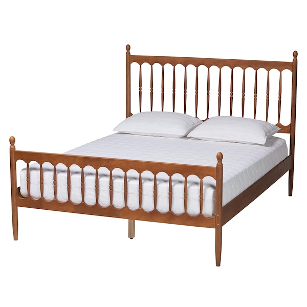 Baxton Studio Deance Retro-Modern Walnut Brown Finished Wood Queen Size Platform Bed - 245-13441-ZORO