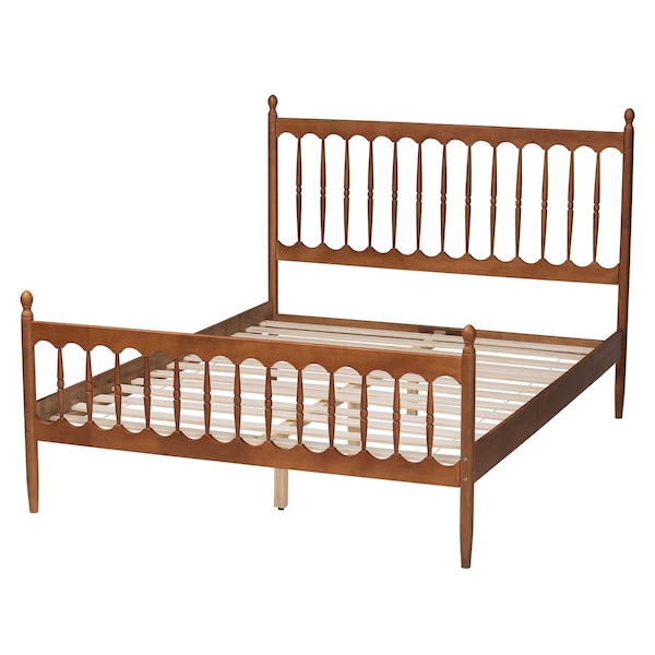 Baxton Studio Deance Retro-Modern Walnut Brown Finished Wood Queen Size Platform Bed - 245-13441-ZORO