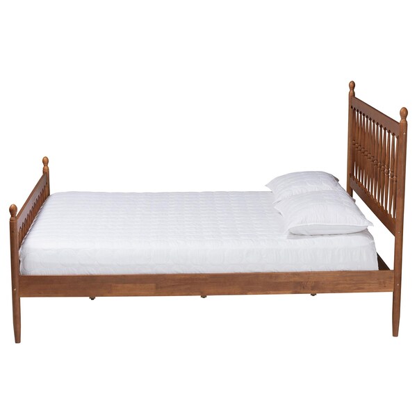 Baxton Studio Deance Retro-Modern Walnut Brown Finished Wood Queen Size Platform Bed - 245-13441-ZORO