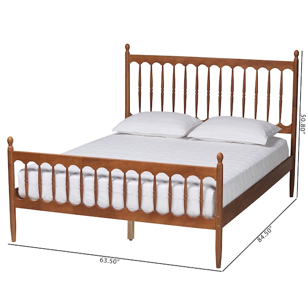 Baxton Studio Deance Retro-Modern Walnut Brown Finished Wood Queen Size Platform Bed - 245-13441-ZORO
