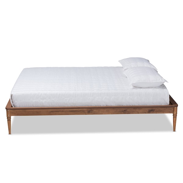 Baxton Studio Tallis Traditional Walnut Brown Finished Wood Full Size Bed Frame - 194-11513-ZORO