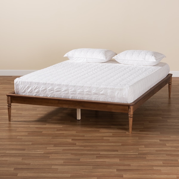 Baxton Studio Tallis Traditional Walnut Brown Finished Wood Full Size Bed Frame - 194-11513-ZORO