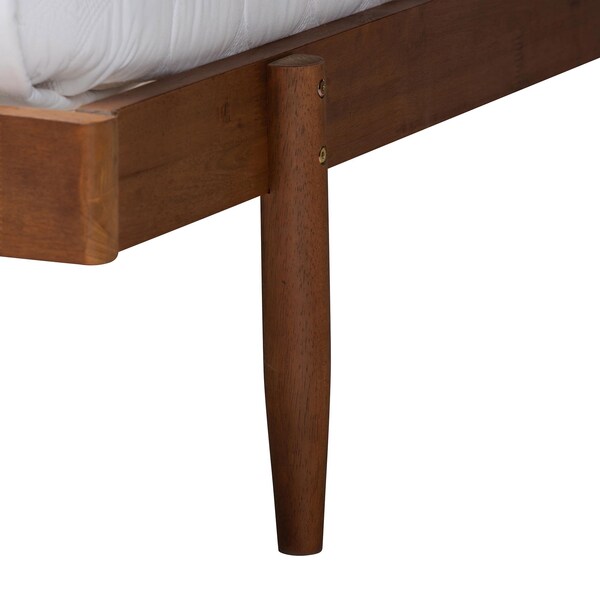 Baxton Studio Calderon Retro-Modern Walnut Brown Finished Wood Queen Size Platform Bed - 245-13440-ZORO