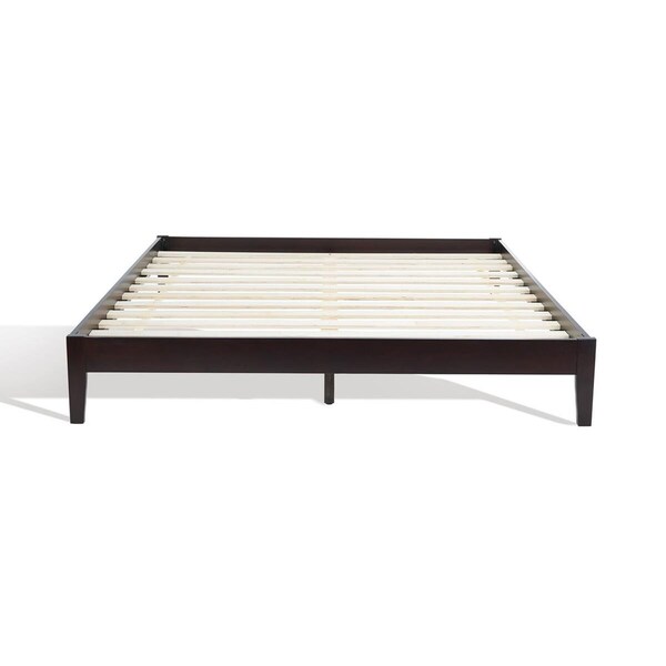Safavieh BSC2000B-Q-2-3 13.7 x 78.2 x 80.3 in. Alyson Wood Queen Size Bed Frame, Espresso - BSC2000B-Q-2/3
