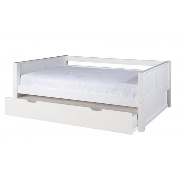 Gfancy Fixtures C223-TR Camaflexi Day Bed with Trundle - Panel Headboard - White Finish - GF1526668
