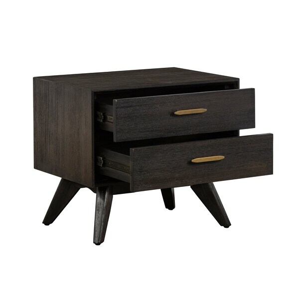 Armen Living Baly 3 Piece Acacia King Loft Bed and Nightstands Bedroom Set - SETLFBDKG3A