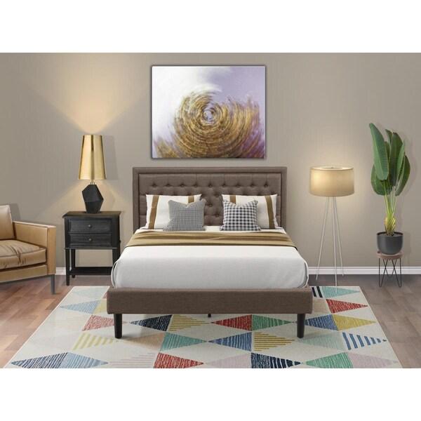 East West Furniture 2 Piece Kendall Queen Size Bedroom Set - Black - KD18Q-1VL06