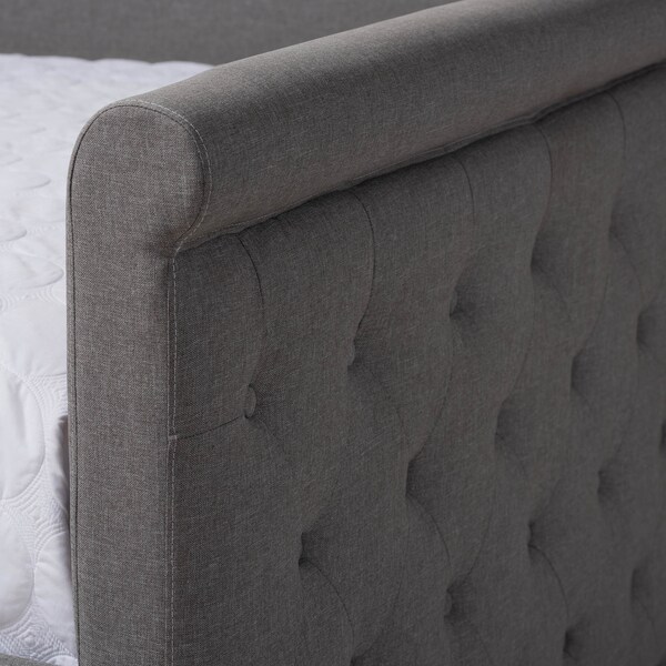Baxton Studio Alena Grey Upholstered Queen Size Daybed with Trundle - 147-8728