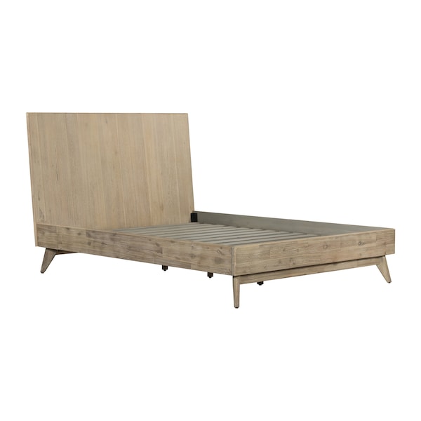 Armen Living Baly 3 Piece Acacia King Platform Bed and Nightstands Bedroom Set - SETLFBDGRKG3A