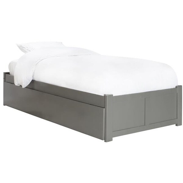 Atlantic Furniture Atlantic Furniture AR8022019 Concord Twin Platform Bed with Flat Panel Foot Board & Twin Urban Trundle Bed - Grey - AR8022019