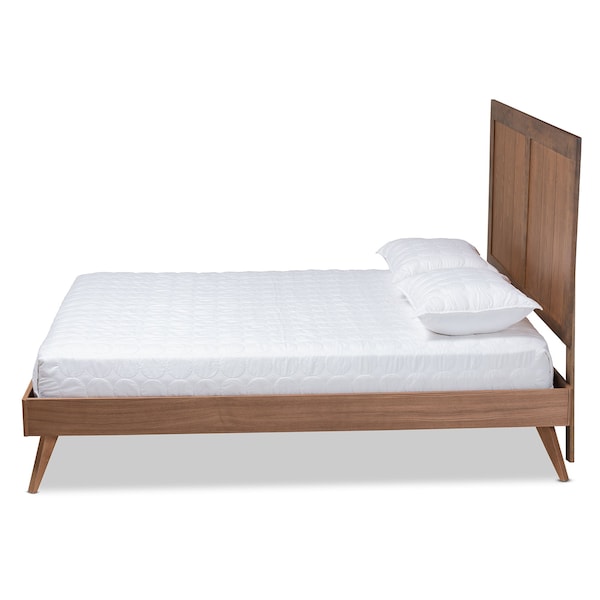 Baxton Studio Amira Mid-Century Modern Transitional Ash Walnut Finished Wood King Size Platform Bed - 180-11157-9409-ZORO