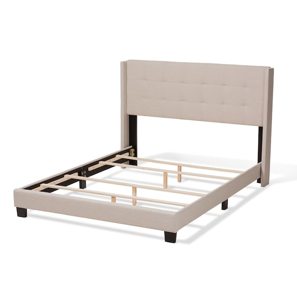 Baxton Studio Lisette Modern Beige Upholstered Queen Size Bed - 150-8851